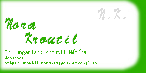 nora kroutil business card